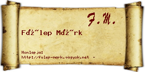 Fülep Márk névjegykártya