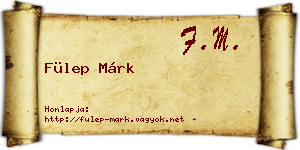 Fülep Márk névjegykártya